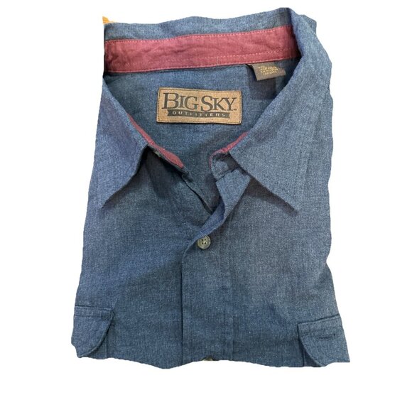 Big Sky Outfitters Shirt Men’s Size XL Gray Long Sleeve Button Up Cotton NEW - Picture 4 of 8